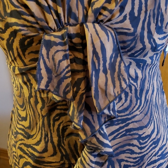 Metaphor ruffle animal print dress tan black nwt - Picture 3 of 7